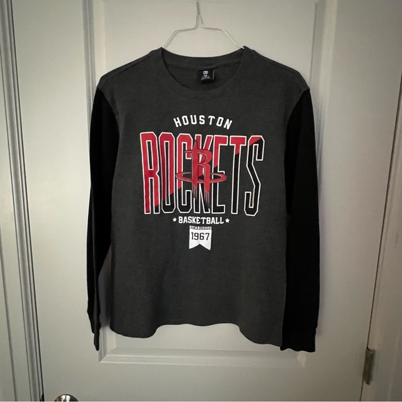 NBA Houston Rockets long sleeve waffle knit Crewneck sweatshirt | size medium - Picture 5 of 9